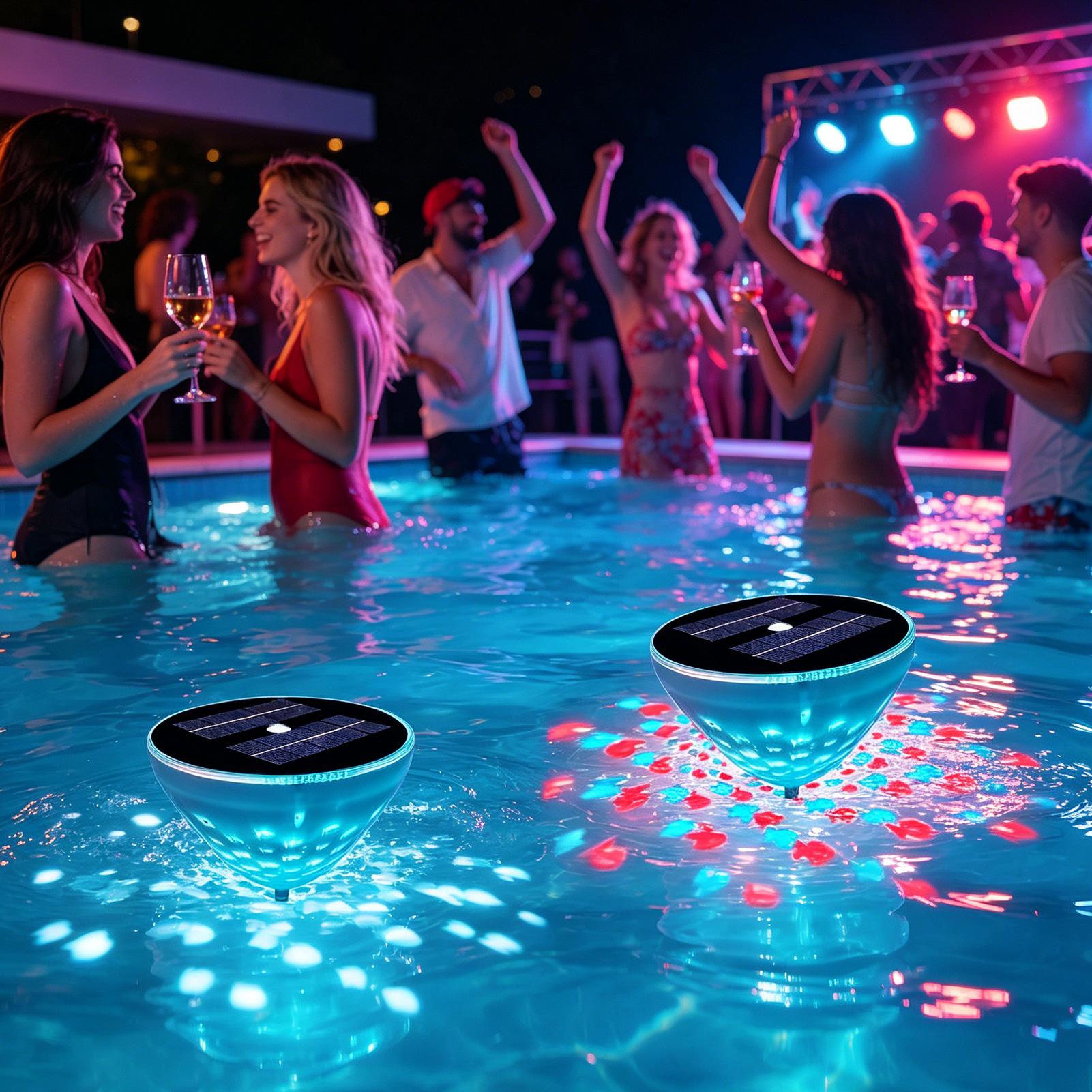 Outdoor Power For Hot Tub - Poolbeleuchtung, solarbetrieben, 2 Stück, Projektionsbeleuchtung für