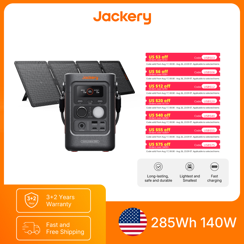 Power Outdoor Jackery - Jackery Explorer 300DC Powerbank und 40W
