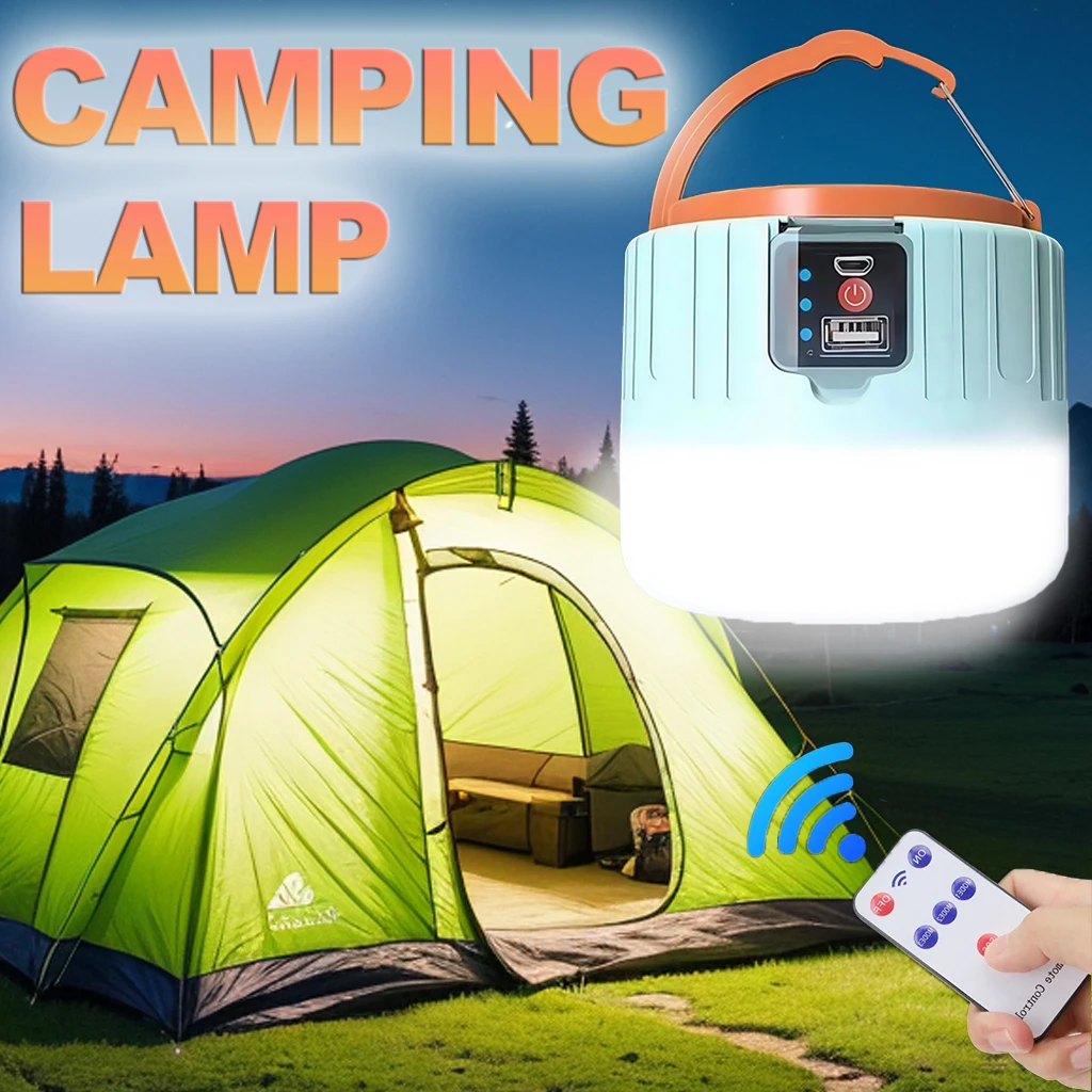 Outdoor Power Lights - Solar-Camping-Laterne, wiederaufladbar, tragbares LED-Arbeitslicht mit Fernbedienung,