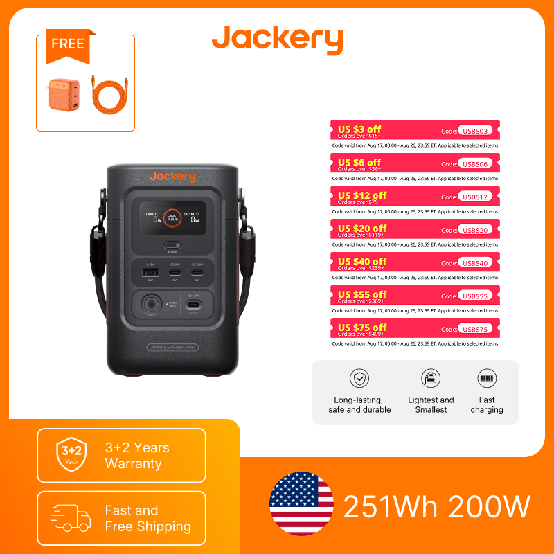 Power Outdoor Jackery - Jackery Powerbank E240DC Version und 102W