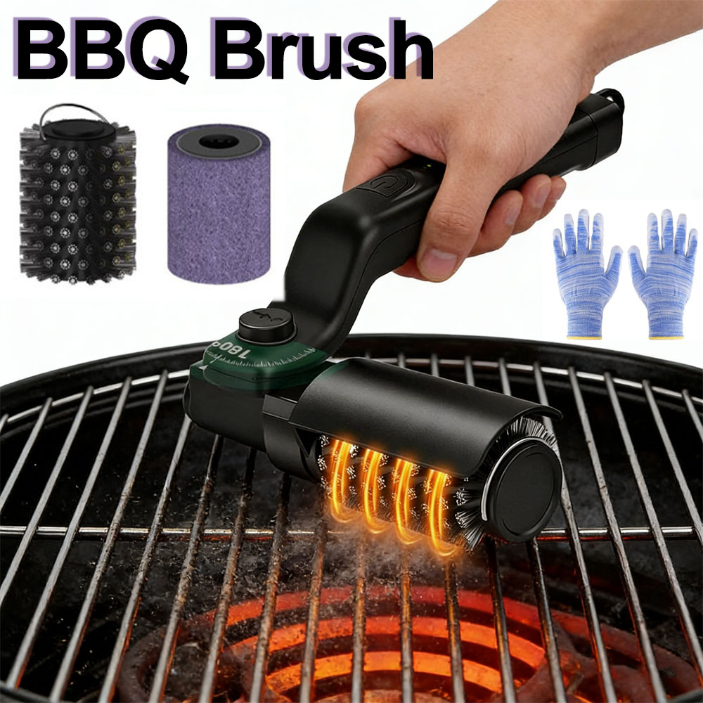 Outdoor Power Brush - Elektrische Grillbürste, wiederaufladbar, 3 leistungsstarke Geschwindigkeit,