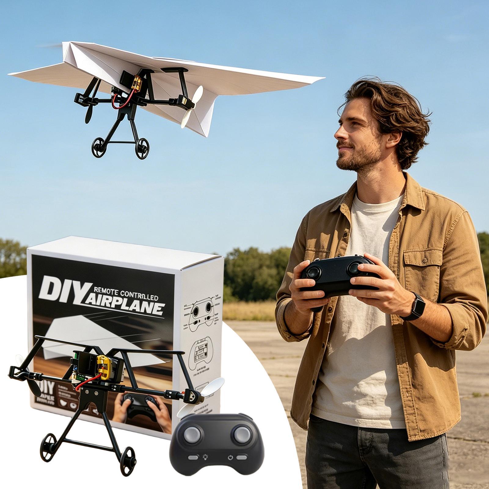 Outdoor Power Lead - DIY RC Papierflugzeug-Bausatz Garten-Flugzeugspielzeug Elektrisches Ferngesteuertes