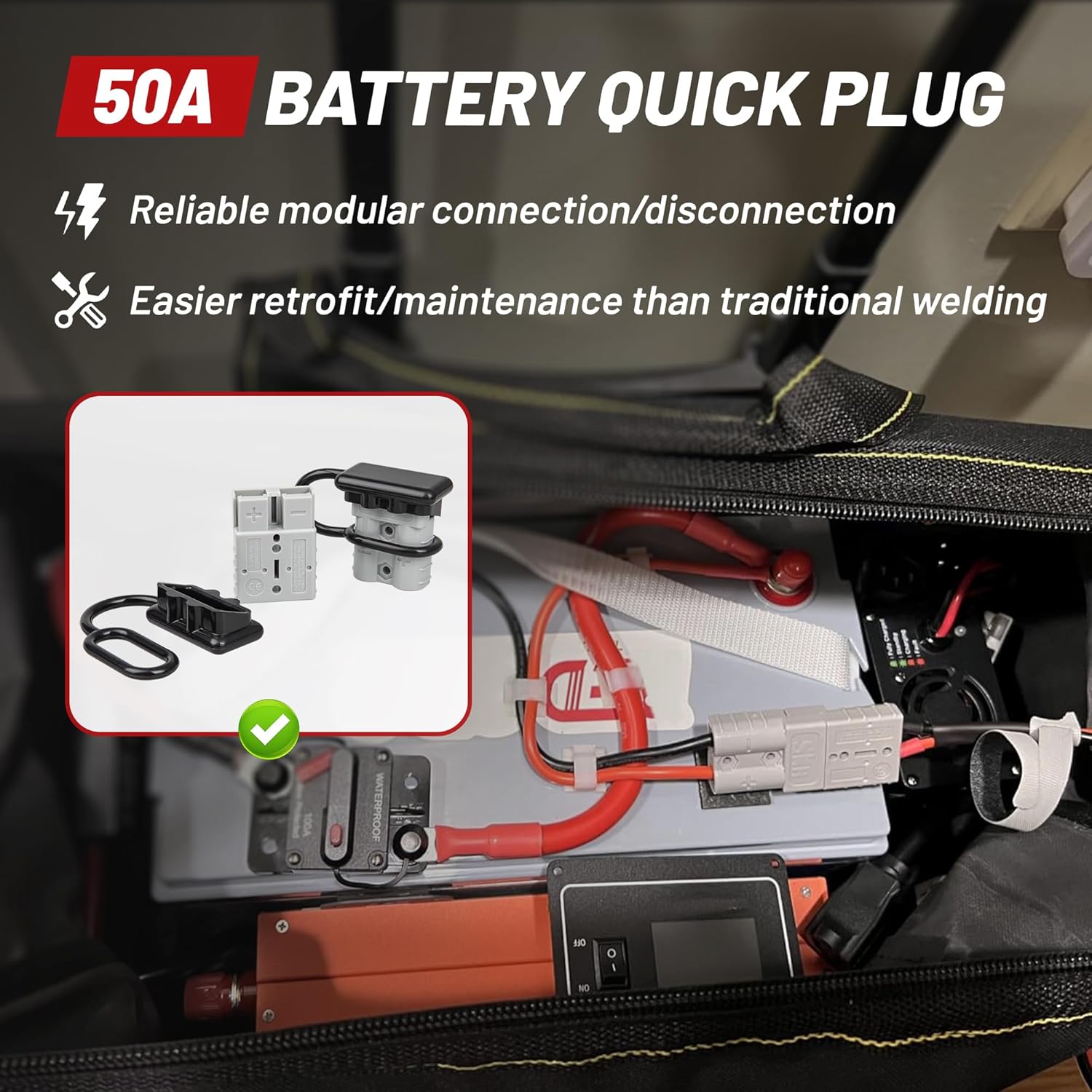 2 Stück 50A Batterie-Schnellve – Outdoor Power Lead Bewertung und Preis
